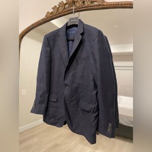 Jos A Bank Mens 46R Blazer Sport Coat Jacket 2 Button Navy Black EUC like New